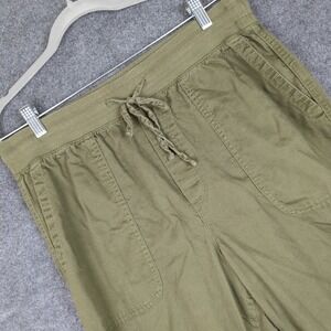 GAP Jogger Pants Khaki Green Elastic Waist Drawstring Casual Size L